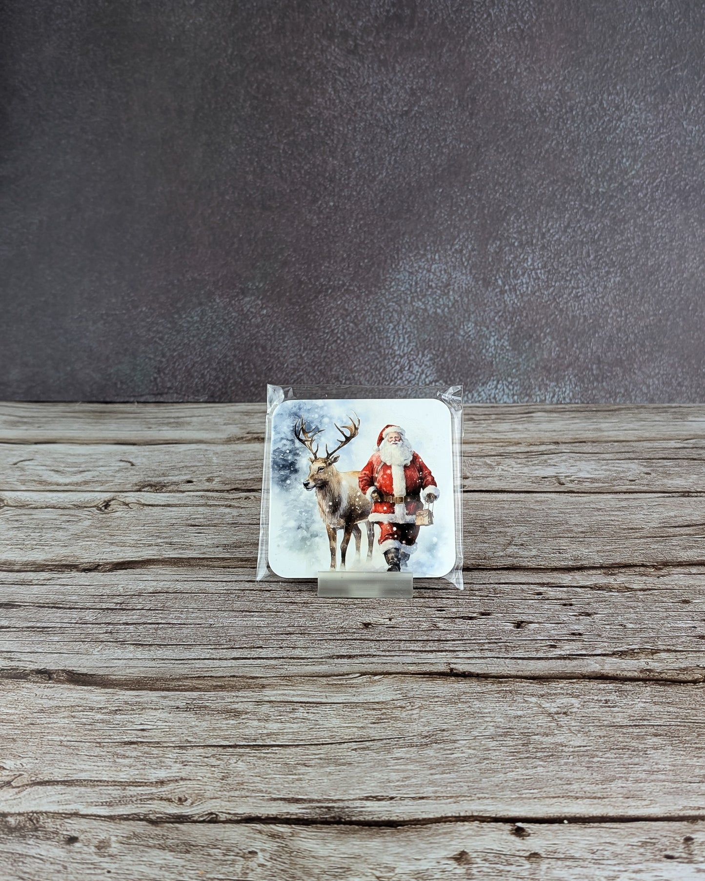Santa and reindeer coasters Board Coaster - A & C Creative Concoctions