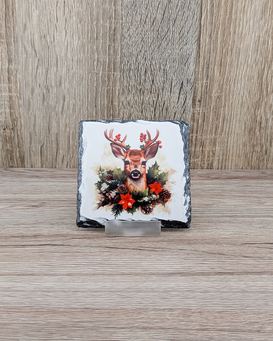 Christmas Animals Slate Coaster