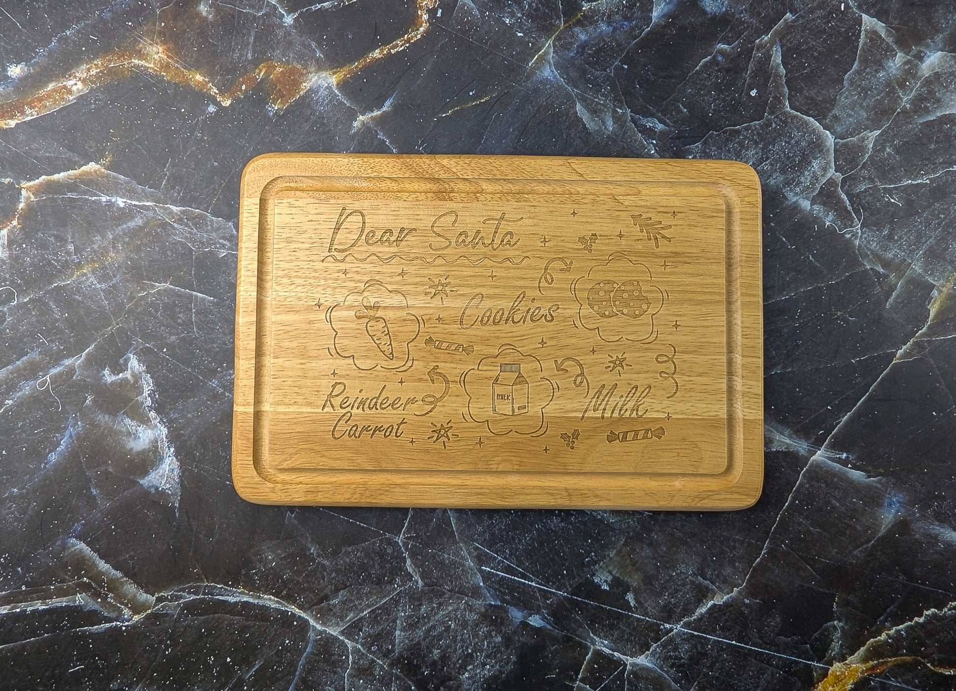 Rectangle board - Dear Santa treat board - A & C Creative Concoctions