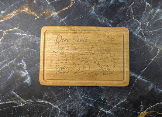 Rectangle board - Dear Santa treat board - A & C Creative Concoctions
