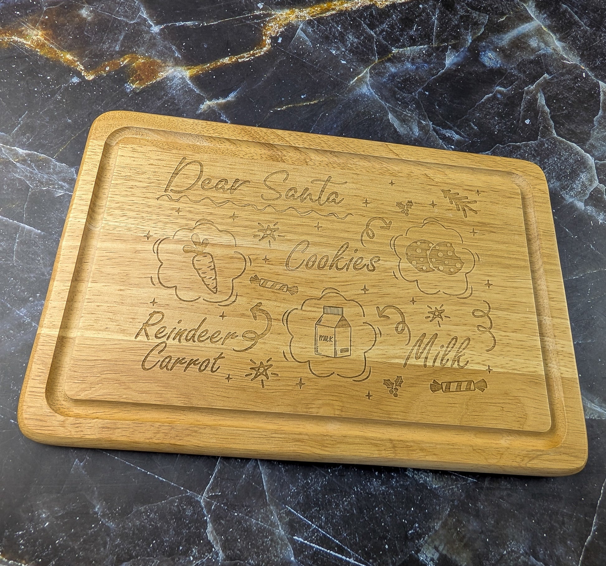 Rectangle board - Dear Santa treat board - A & C Creative Concoctions