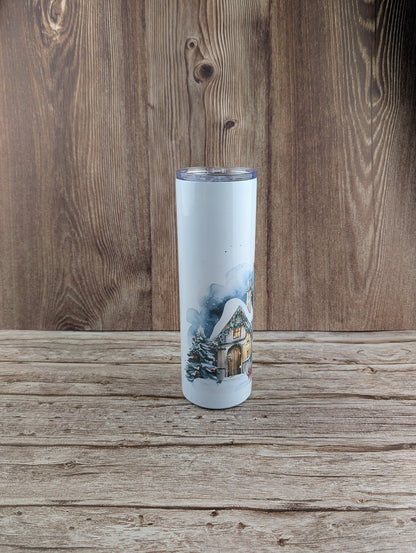 30oz slimline tumblers - Christmas village - A & C Creative Concoctions
