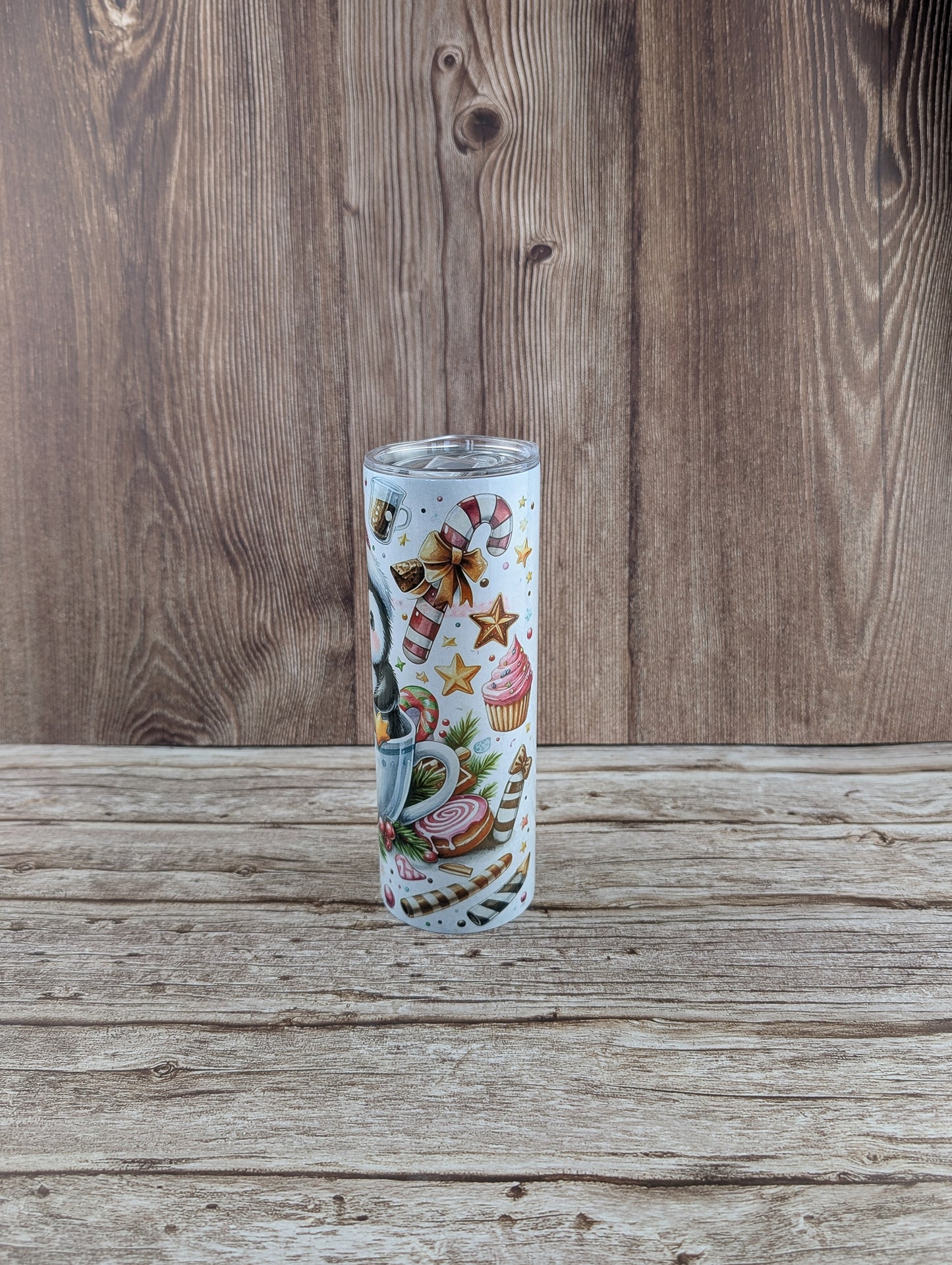 20oz slimline tumblers - Festive penguin design - A & C Creative Concoctions