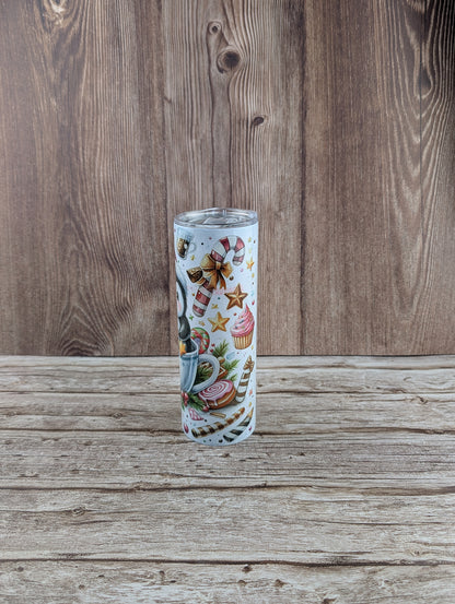 20oz slimline tumblers - Festive penguin design - A & C Creative Concoctions