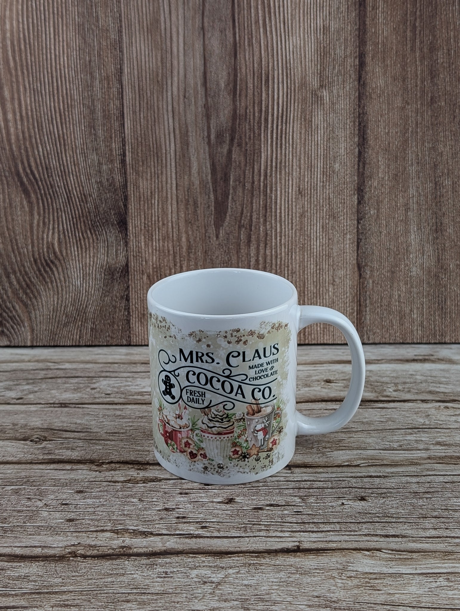 Mr and Mrs Claus Ceramic White Mugs - A & C Creative Concoctions