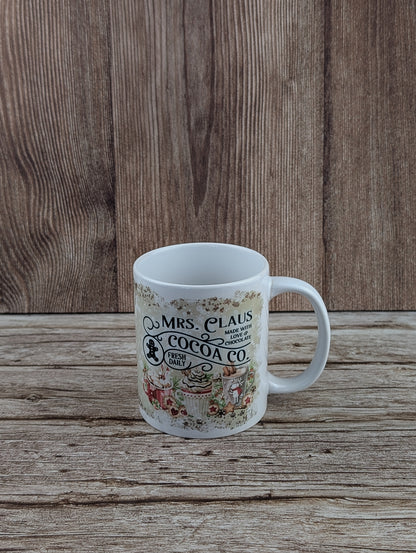 Mr and Mrs Claus Ceramic White Mugs - A & C Creative Concoctions