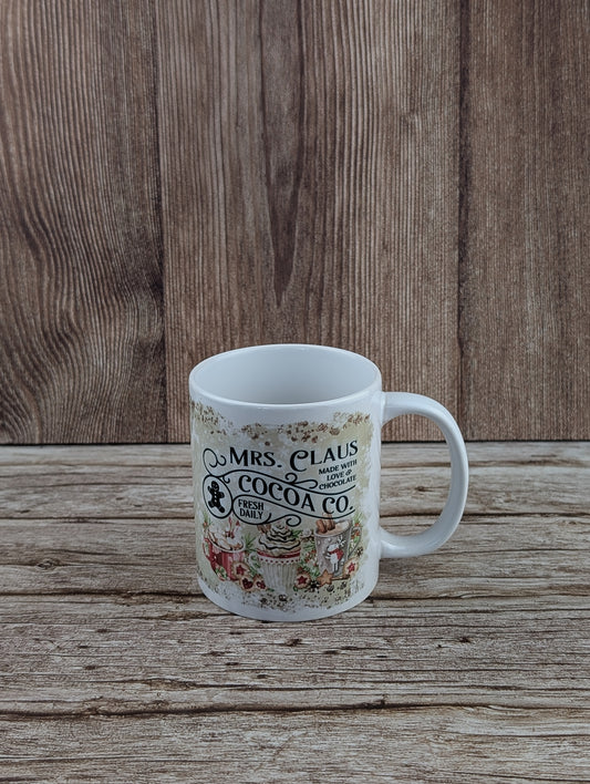 Mr and Mrs Claus Ceramic White Mugs - A & C Creative Concoctions