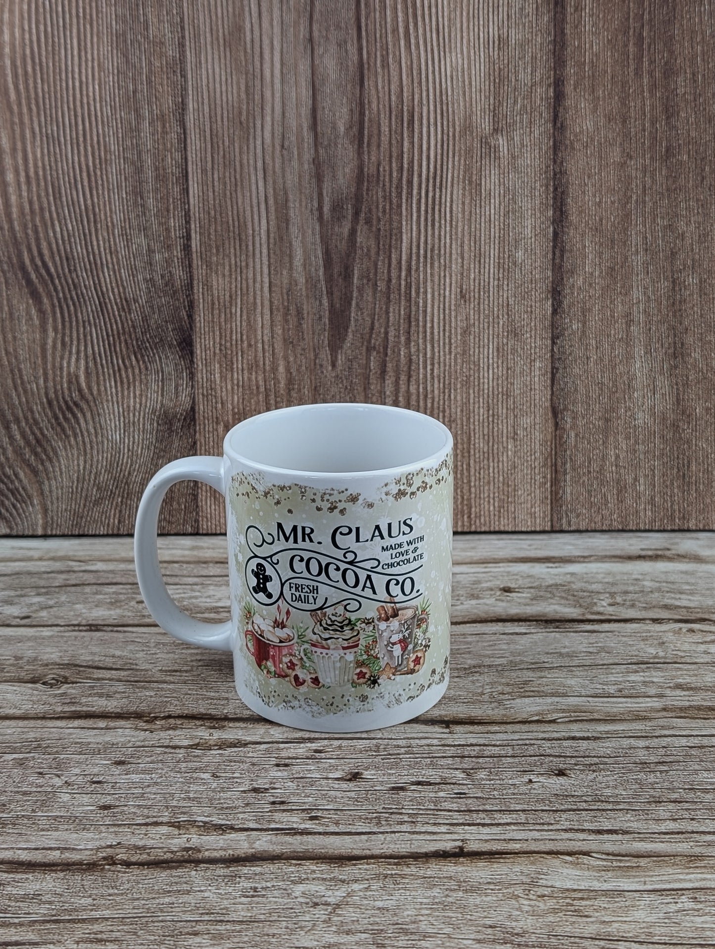 Mr and Mrs Claus Ceramic White Mugs - A & C Creative Concoctions