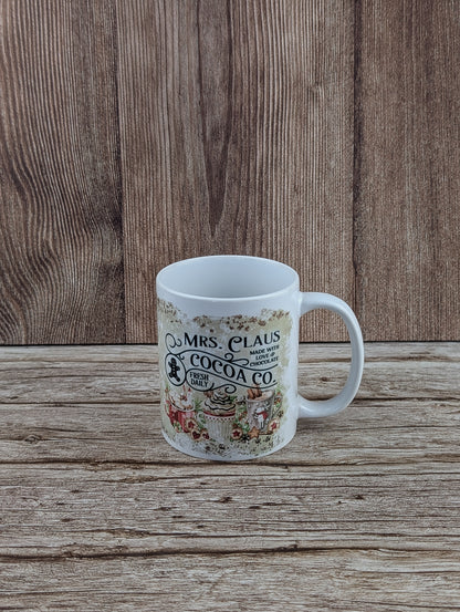Mr and Mrs Claus Ceramic White Mugs - A & C Creative Concoctions