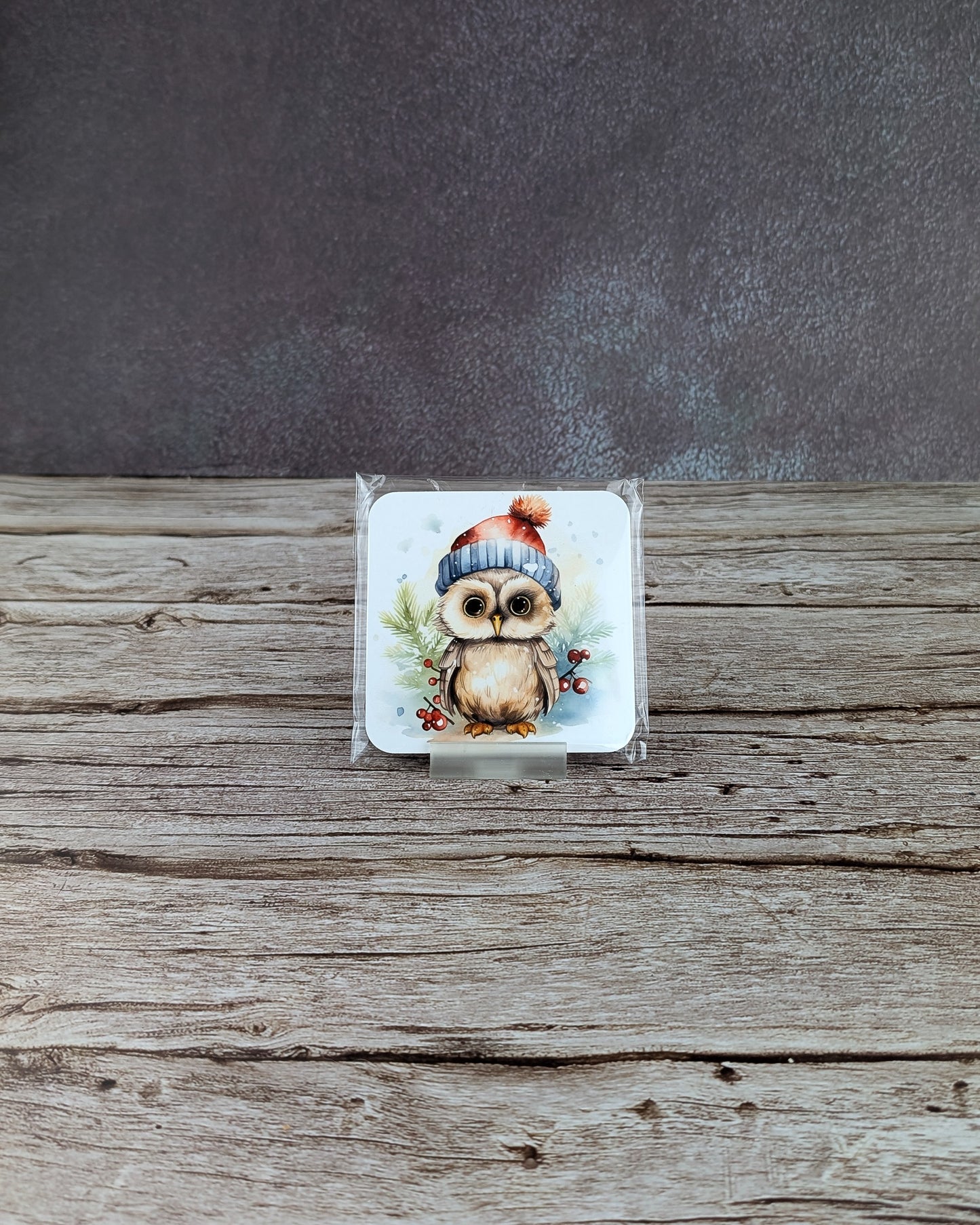 Christmas owl coasters Board Coaster - A & C Creative Concoctions
