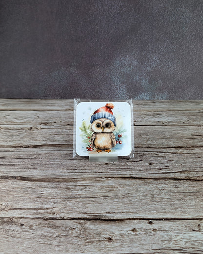 Christmas owl coasters Board Coaster - A & C Creative Concoctions