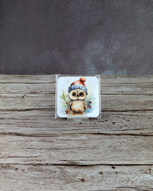 Christmas owl coasters Board Coaster - A & C Creative Concoctions