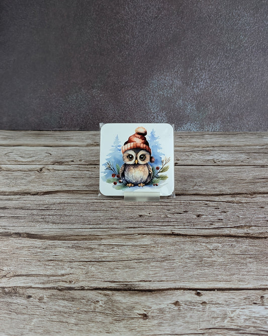 Christmas owl coasters Board Coaster - A & C Creative Concoctions