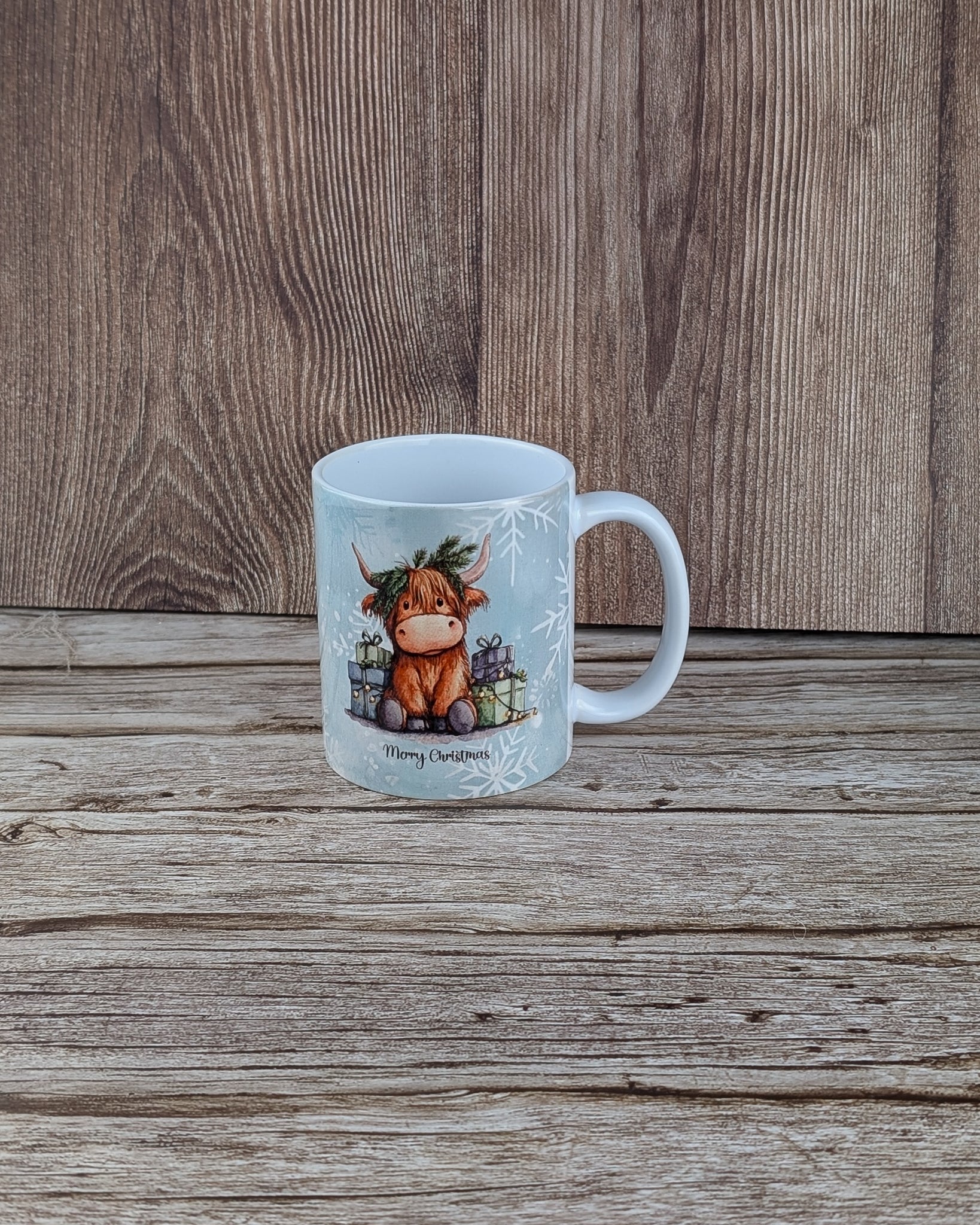 Highland cow xmas presents - Ceramic White Mug - A & C Creative Concoctions