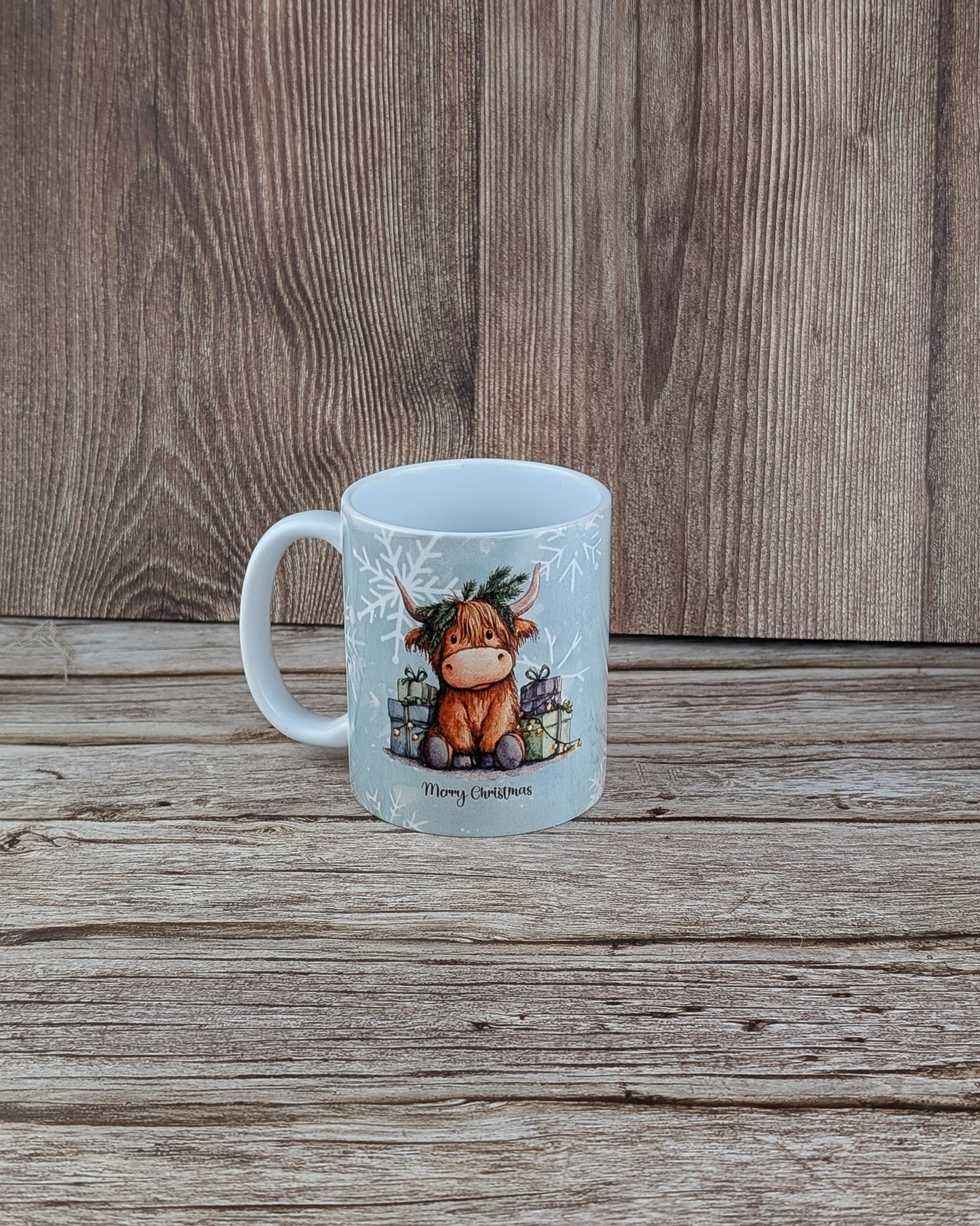 Highland cow xmas presents - Ceramic White Mug - A & C Creative Concoctions