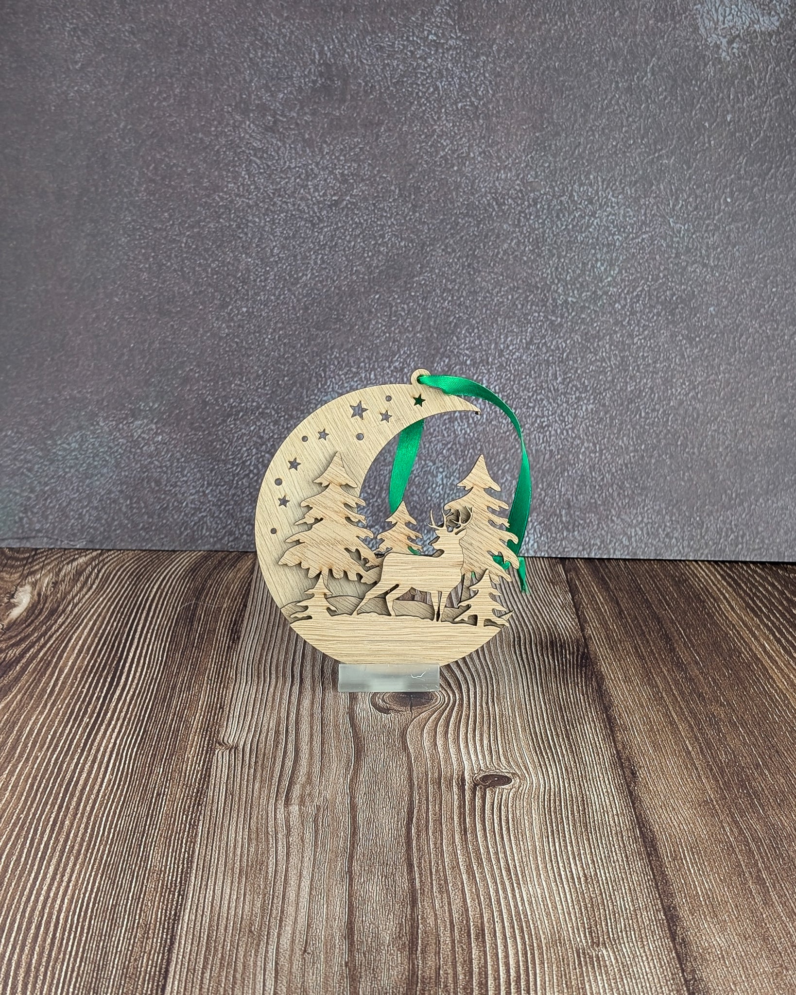 Stag & Half Moon Christmas Hanging ornament - A & C Creative Concoctions