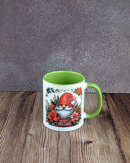 Merry Christmas - Ceramic Mug Green insert and handle - A & C Creative Concoctions