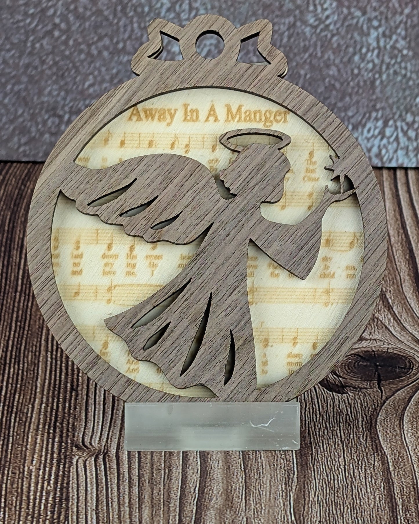 Wooden Nativity xmas tree decorations