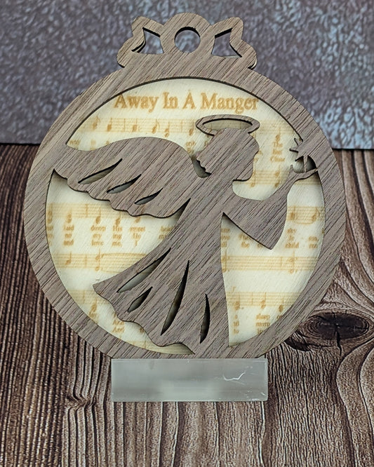 Wooden Nativity xmas tree decorations