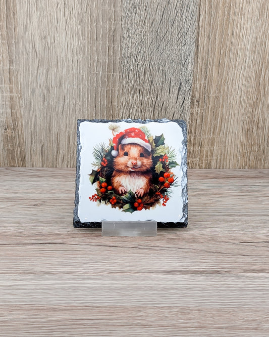 Christmas Animals Slate Coaster
