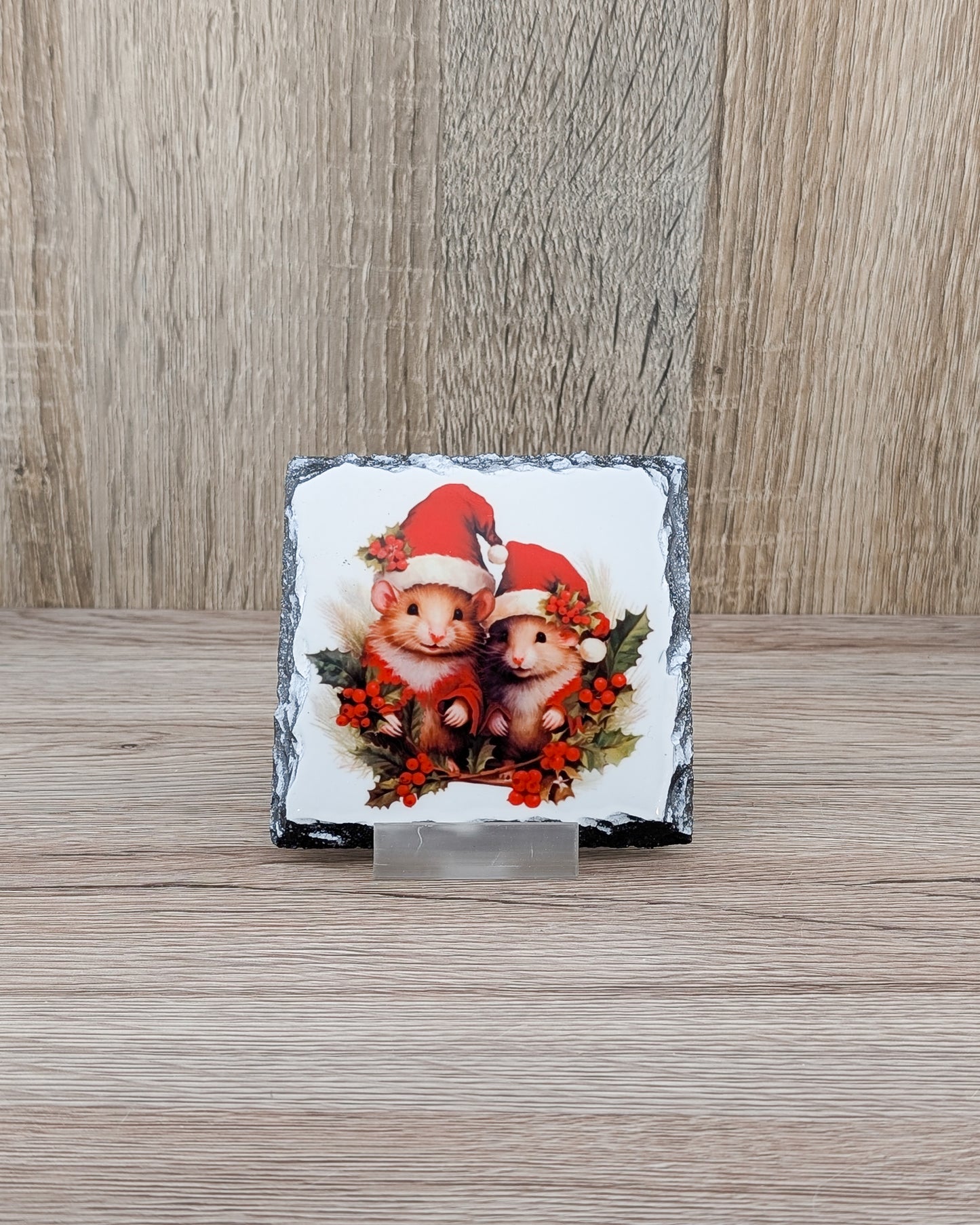 Christmas Animals Slate Coaster