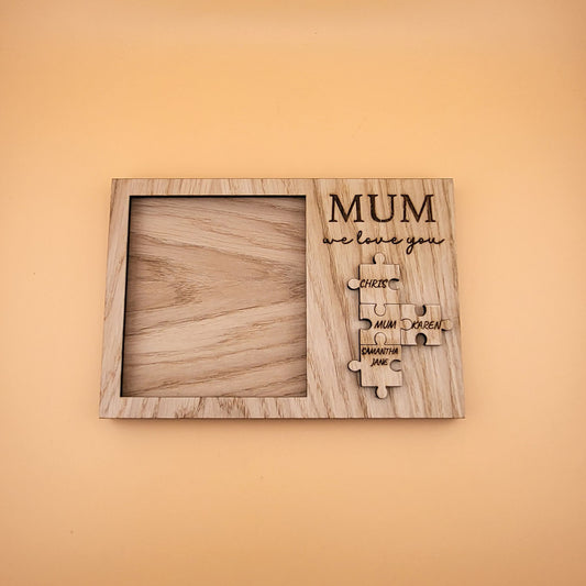 Puzzle piece picture frame
