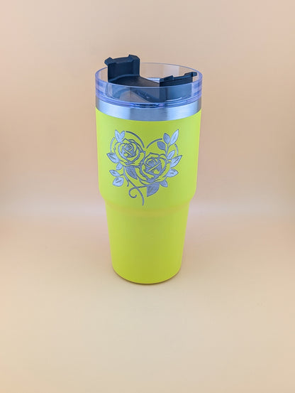 Rose design 20oz Thermal Tumblers with Handle