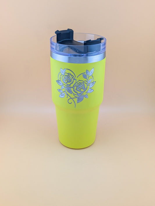 Rose design 20oz Thermal Tumblers with Handle