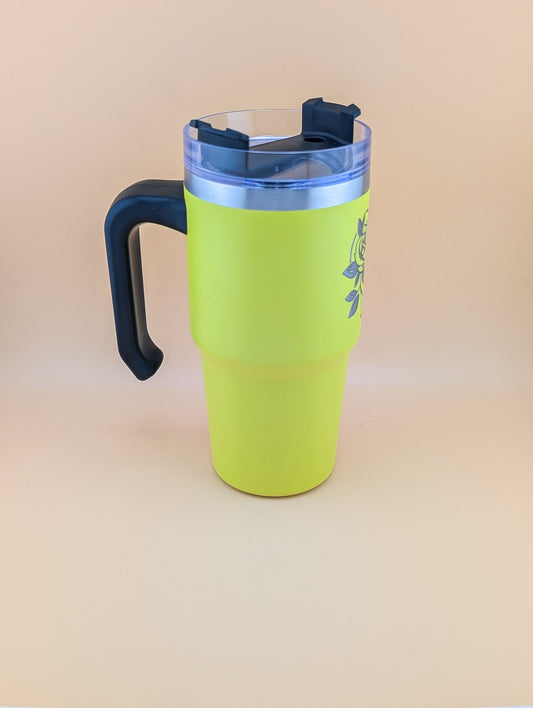 Rose design 20oz Thermal Tumblers with Handle