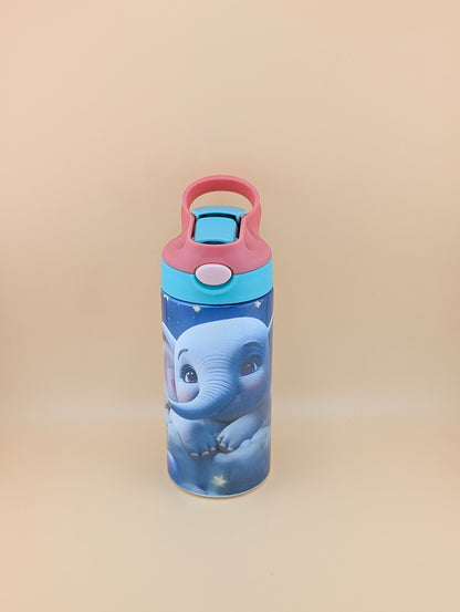 12oz Kids Flip Top Bottle with Elephant design