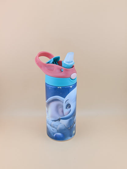 12oz Kids Flip Top Bottle with Elephant design