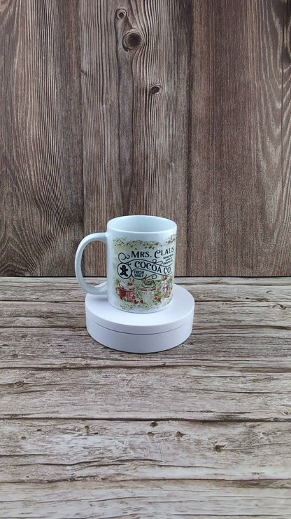 Mr and Mrs Claus Ceramic White Mugs