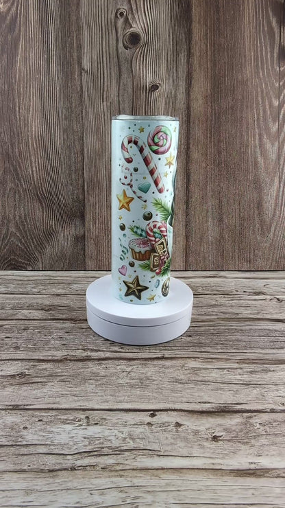 20oz slimline tumblers - Festive penguin design